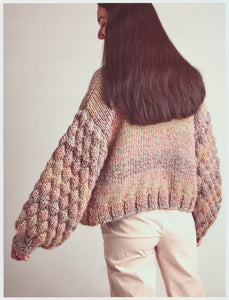 Wendy Super Chunky Knitting Pattern - Ladies Bubble Sleeve Jacket (6171)
