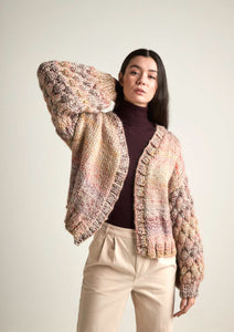 Wendy Super Chunky Knitting Pattern - Ladies Bubble Sleeve Jacket (6171)
