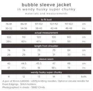 Wendy Super Chunky Knitting Pattern - Ladies Bubble Sleeve Jacket (6171)