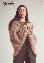 Load image into Gallery viewer, Wendy Super Chunky Knitting Pattern - Ladies Cocoon Wrap (6172)