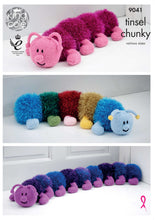 Load image into Gallery viewer, King Cole Tinsel Chunky Caterpillar Knitting Pattern - 9041