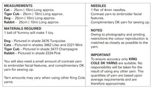Load image into Gallery viewer, King Cole Yummy Knitting Pattern Dog Cat Tiger Cub or Rabbit Soft Toys 9061