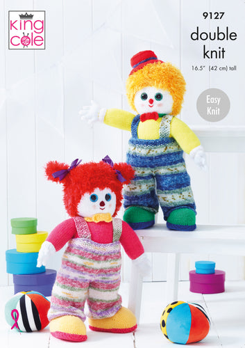 King Cole Double Knitting Pattern - Splishy & Splashy Clowns (9127)