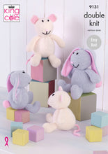 Load image into Gallery viewer, King Cole Double Knitting Pattern - Bunnies &amp; Mice Toys (9131)