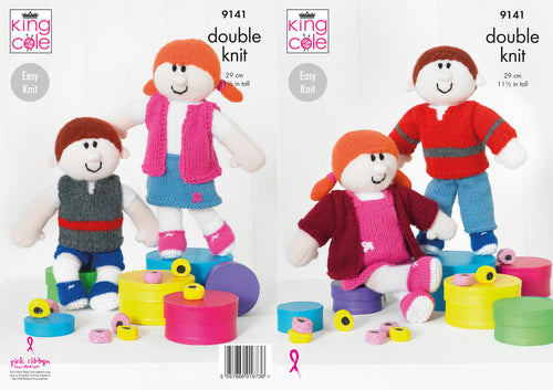 King Cole Double Knitting Pattern - Rag Dolls (9141)