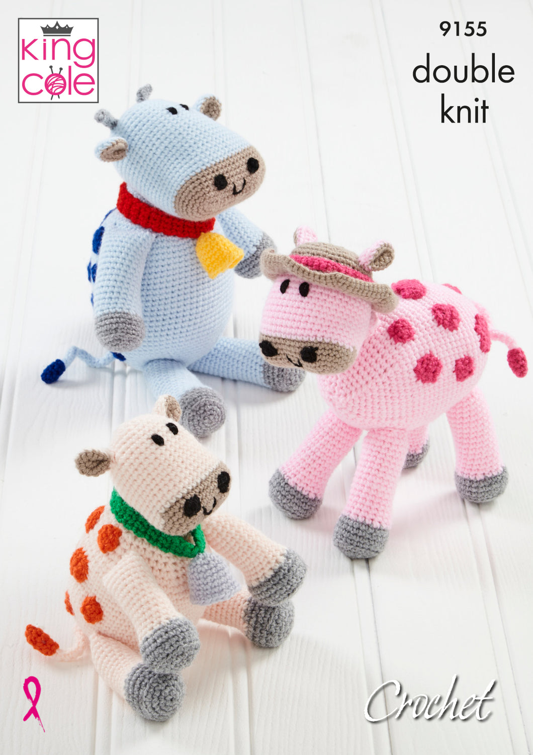 King Cole Double Knit Crochet Pattern - Amigurumi Cows (9155)