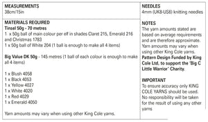King Cole Tinsel & DK Knitting Pattern - Playful Elves (9164)