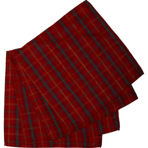 Tartan Check Pack of 4 Red & Gold Napkins (16" x 16")