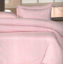 Load image into Gallery viewer, Pink Window Pane Flannelette Check Single Duvet Set