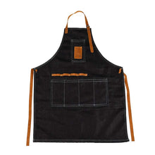 Load image into Gallery viewer, Denim Esscherts Tool Tie Up Apron with 4 Pockets &amp; Faux Suede Ties (83cm x 65cm)