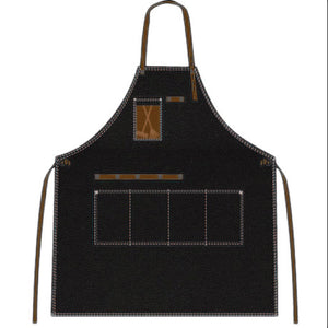 Denim Esscherts Tool Tie Up Apron with 4 Pockets & Faux Suede Ties (83cm x 65cm)