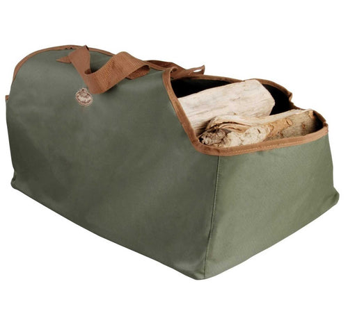 Heavy Duty Large Canvas Log Carrier (Khaki)