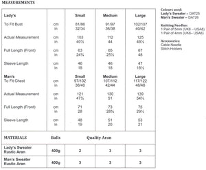 James Brett Aran Knitting Pattern - JB211 Ladies & Mens Sweater