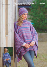 Load image into Gallery viewer, James Brett Chunky Knitting Pattern - Ladies Tabbard &amp; Hat (JB555)