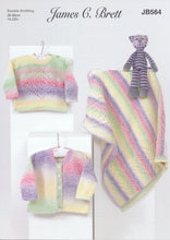 Load image into Gallery viewer, James Brett Double Knitting Pattern - Baby Sweater Cardigan &amp; Blanket (JB564)
