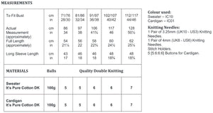 James Brett Double Knitting Pattern - Ladies Sweater & Cardigan (JB597)