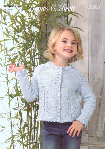 James Brett Double Knitting Pattern - Girls Cardigan (JB598)