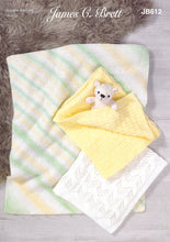 Load image into Gallery viewer, James Brett Double Knitting Pattern - Baby Blankets (JB612)