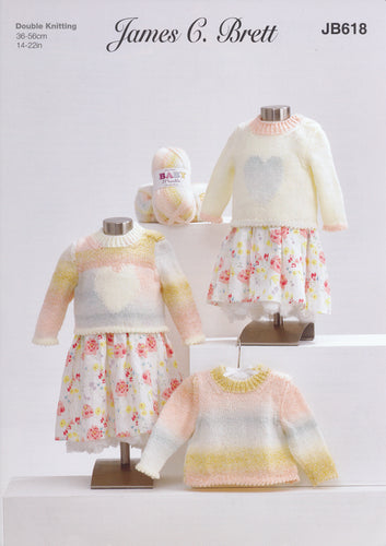 James Brett Double Knitting Pattern - Baby Sweaters (JB618)