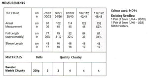 James Brett Chunky Knitting Pattern - Ladies Sweater (JB668)