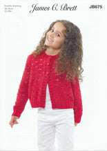 Load image into Gallery viewer, James Brett Double Knit Knitting Pattern - Girl&#39;s Cardigan (JB675)