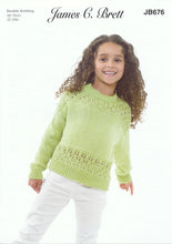 Load image into Gallery viewer, James Brett Double Knit Knitting Pattern - Girl&#39;s Sweater (JB676)