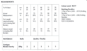 James Brett Chunky Knitting Pattern - Girl's Cardigan (JB700)