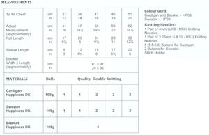 James Brett DK Knitting Pattern - Baby Cardigan Sweater & Blanket (JB740)