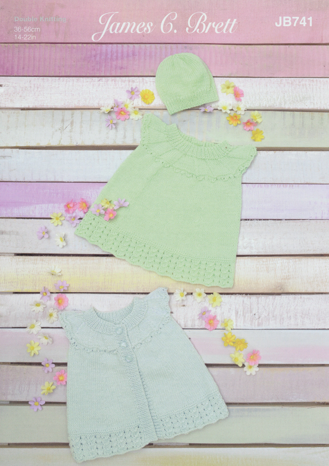 James Brett Double Knit Knitting Pattern - Baby Cardigan Sweater & Hat (JB741)