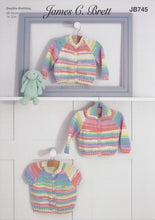 Load image into Gallery viewer, James Brett Double Knit Knitting Pattern - Baby Cardigans (JB745)
