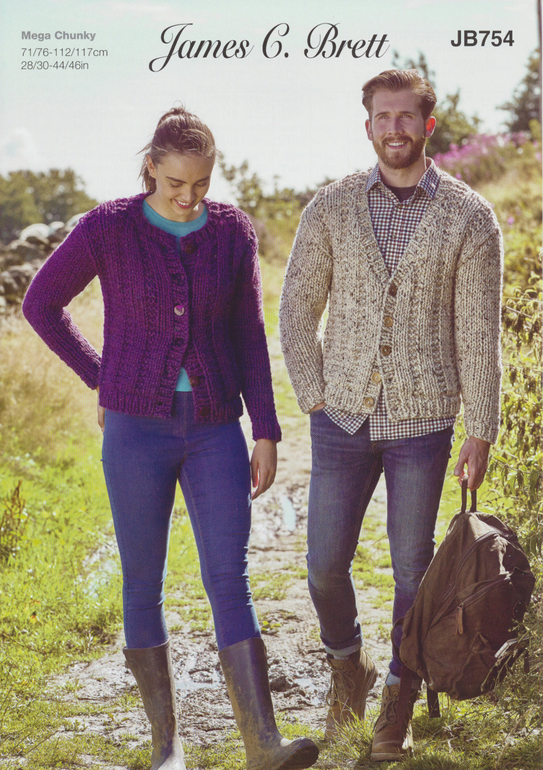 James Brett Mega Chunky Knitting Pattern - Ladies & Mens Cardigans (JB754)