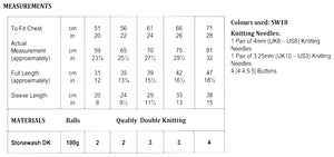 James Brett Double Knit Knitting Pattern - Girl's Cardigan (JB775)