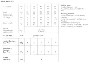 James Brett Aran Knitting Pattern - Baby Cardigans & Blanket (JB784)