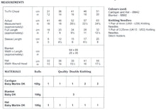 Load image into Gallery viewer, James Brett Double Knit Knitting Pattern - Baby Cardigan Blanket &amp; Hat (JB802)