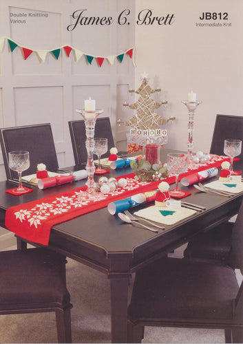 James Brett DK Knitting Pattern - Christmas Bunting & Tableware (JB812)