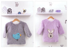 Load image into Gallery viewer, James Brett Chunky Knitting Pattern - Children&#39;s Rabbit or Bird Sweater (JB832)