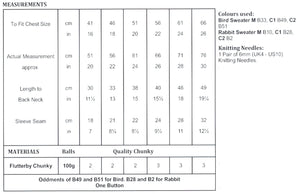 James Brett Chunky Knitting Pattern - Children's Rabbit or Bird Sweater (JB832)
