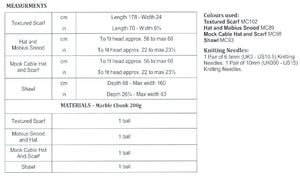 James Brett Chunky Knitting Pattern - Ladies Accessories (JB837)
