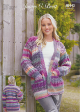 Load image into Gallery viewer, James Brett Chunky Knitting Pattern - Ladies Cardigan (JB842)