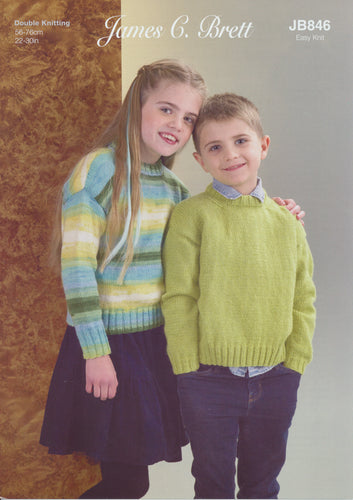 James Brett Double Knit Knitting Pattern - Children's Sweater (JB846)