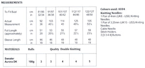 James Brett Double Knit Knitting Pattern - Ladies Sweater (JB849)