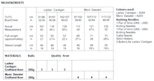 Load image into Gallery viewer, James Brett Aran Knitting Pattern - Ladies Cardigan &amp; Mens Sweater (JB851)