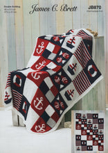 Load image into Gallery viewer, James Brett Double Knit Knitting Pattern - Nautical Sailing Theme Blanket JB870
