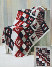 Load image into Gallery viewer, James Brett Double Knit Knitting Pattern - Nautical Sailing Theme Blanket JB870
