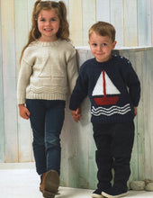 Load image into Gallery viewer, James Brett DK Double Knitting Pattern - Boys Or Girls Nautical Sweaters (JB872)