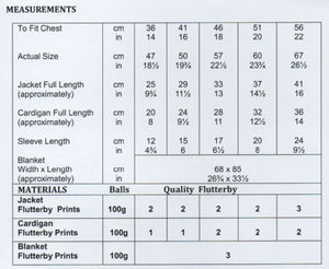 James Brett Flutterby Knitting Pattern - Baby Cardigan, Jacket & Blanket (JB878)