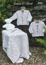 Load image into Gallery viewer, James Brett Flutterby Knitting Pattern - Baby Cardigans and Blanket (JB881)