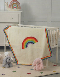 James Brett Double Knit Knitting Pattern - Rainbow Theme Blanket JB906