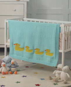 James Brett Double Knit Knitting Pattern - Duck Babies Blanket JB907