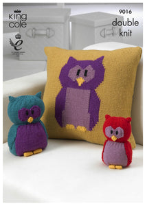 King Cole DK Knitting Pattern - Owl Collection 9016